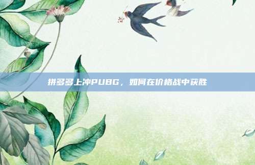 拼多多上冲PUBG，如何在价格战中获胜