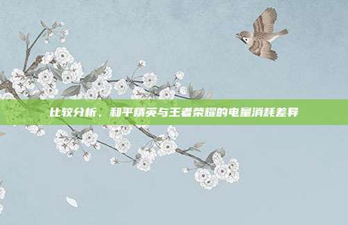 比较分析，和平精英与王者荣耀的电量消耗差异