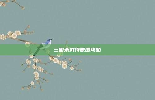 三国杀武将截图攻略