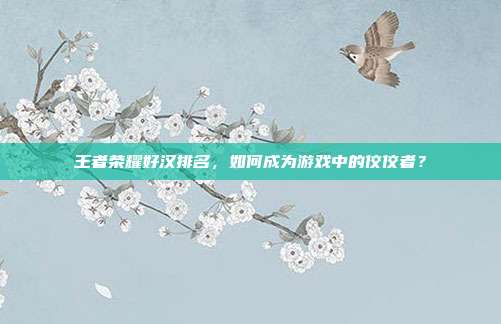 王者荣耀好汉排名,如何成为游戏中的佼佼者?