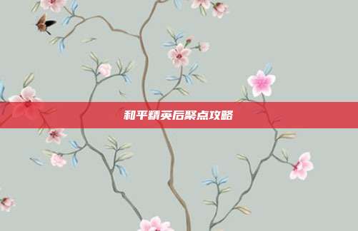 和平精英后聚点攻略