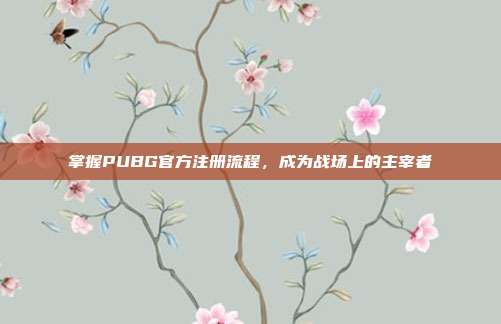 掌握PUBG官方注册流程，成为战场上的主宰者