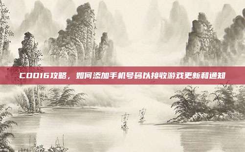 COD16攻略，如何添加手机号码以接收游戏更新和通知