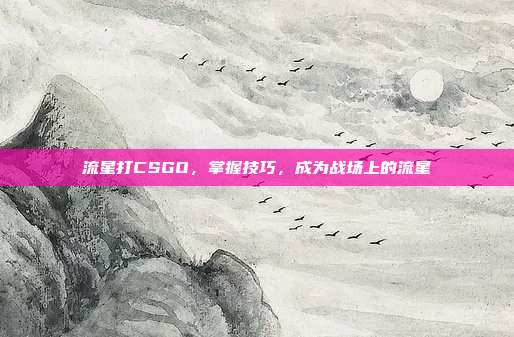 流星打CSGO，掌握技巧，成为战场上的流星