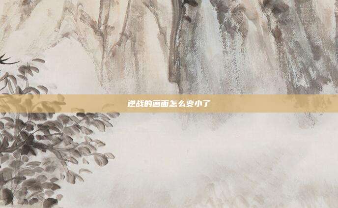 逆战的画面怎么变小了