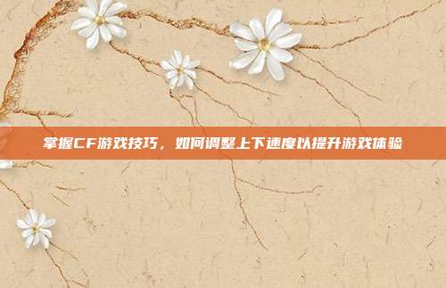 掌握CF游戏技巧，如何调整上下速度以提升游戏体验