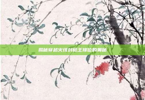 揭秘穿越火线封枪王排位的奥秘