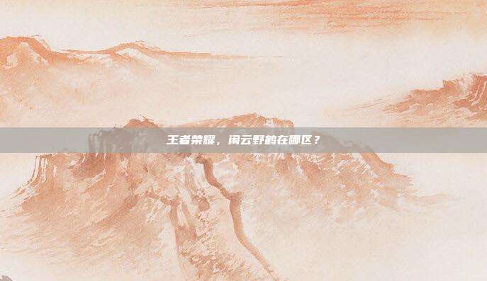 王者荣耀，闲云野鹤在哪区？