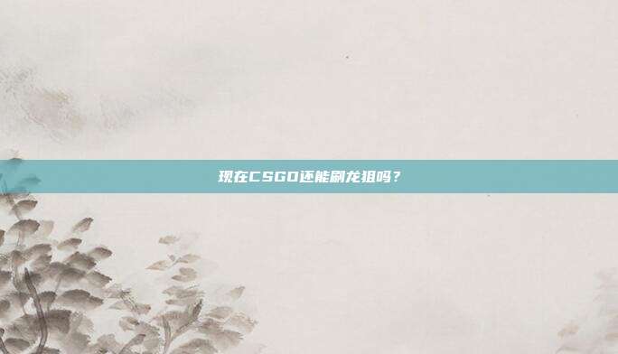 现在CSGO还能刷龙狙吗？