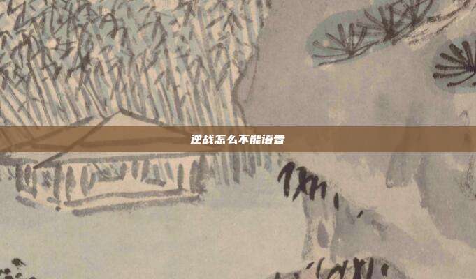 逆战怎么不能语音