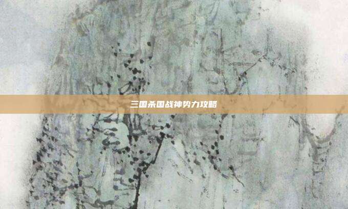 三国杀国战神势力攻略