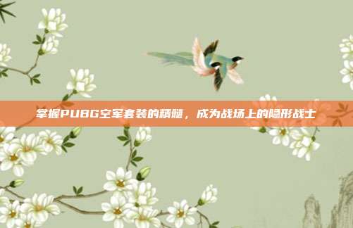 掌握PUBG空军套装的精髓，成为战场上的隐形战士