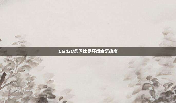 CS:GO线下比赛开场音乐指南