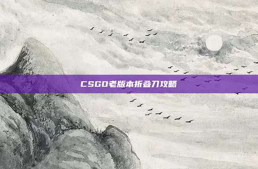 CSGO老版本折叠刀攻略