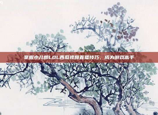 掌握小儿郎LOL西瓜视频直播技巧，成为游戏高手