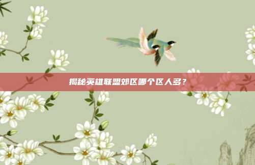 揭秘英雄联盟郊区哪个区人多?