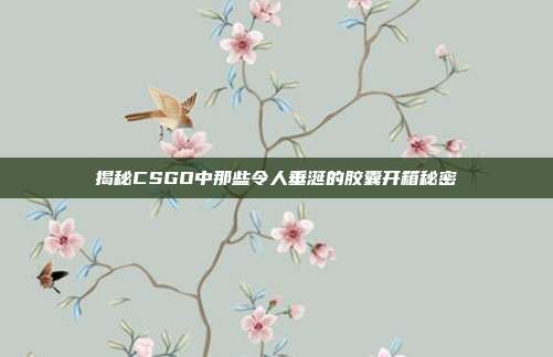 揭秘CSGO中那些令人垂涎的胶囊开箱秘密