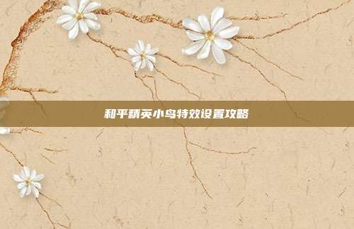 和平精英小鸟特效设置攻略