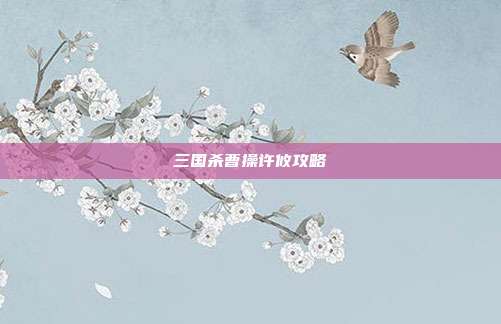 三国杀曹操许攸攻略