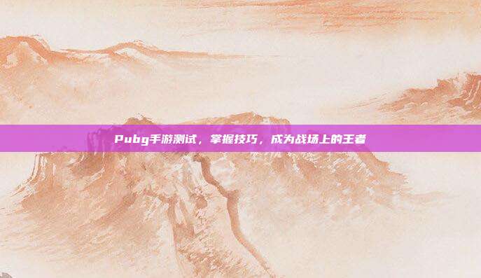 Pubg手游测试，掌握技巧，成为战场上的王者