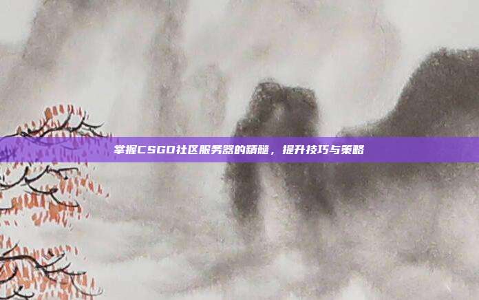 掌握CSGO社区服务器的精髓,提升技巧与策略
