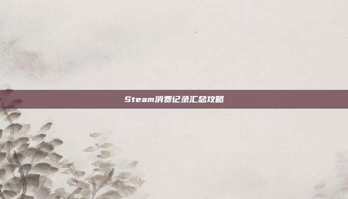 Steam消费记录汇总攻略