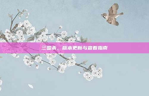 三国杀,版本更新与查看指南
