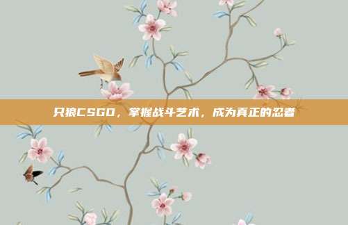 只狼CSGO，掌握战斗艺术，成为真正的忍者