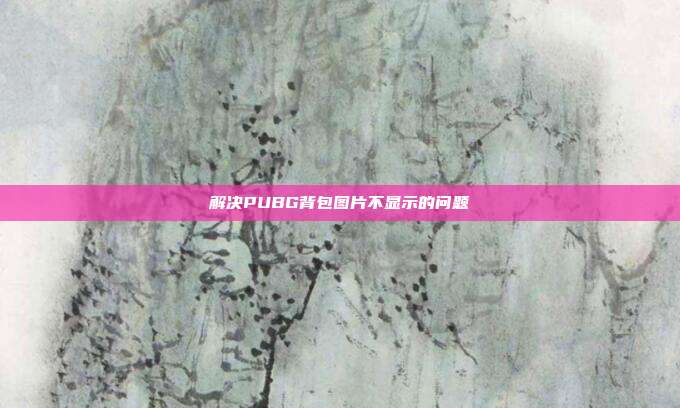 解决PUBG背包图片不显示的问题