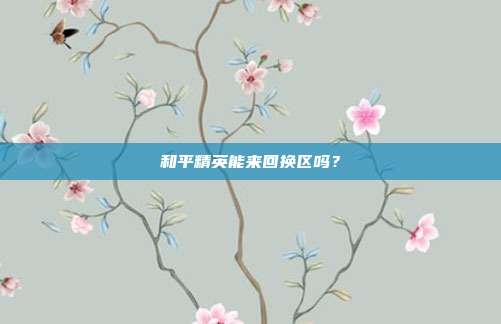 和平精英能来回换区吗?