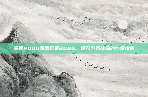 掌握PUBG画面设置2020，提升游戏体验的终极指南