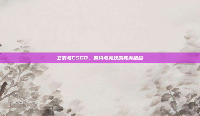 卫衣与CSGO,时尚与竞技的完美结合
