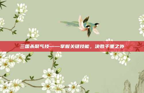三国杀聚气技——掌握关键技能,决胜千里之外