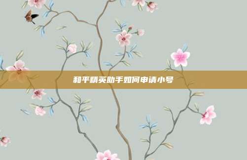 和平精英助手如何申请小号