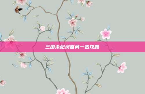 三国杀纪灵奋勇一击攻略