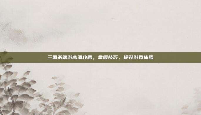 三国杀端游高清攻略，掌握技巧，提升游戏体验