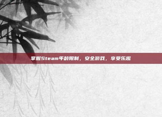 掌握Steam年龄限制,安全游戏,享受乐趣