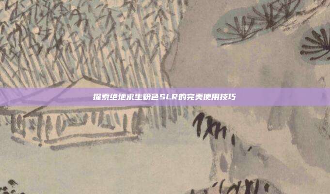 探索绝地求生粉色SLR的完美使用技巧