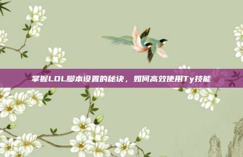 掌握LOL脚本设置的秘诀，如何高效使用Ty技能