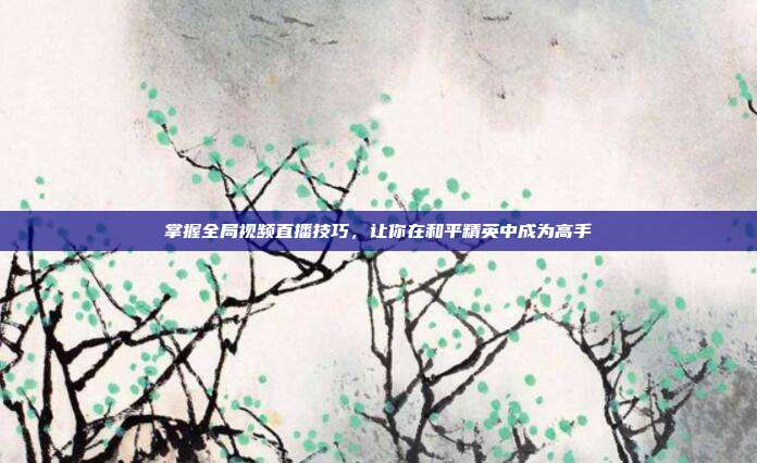 掌握全局视频直播技巧，让你在和平精英中成为高手