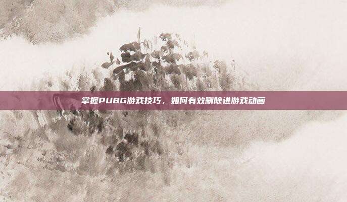 掌握PUBG游戏技巧,如何有效删除进游戏动画