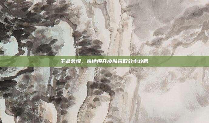 王者荣耀,快速提升皮肤获取效率攻略