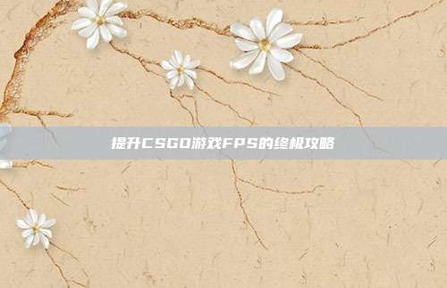 提升CSGO游戏FPS的终极攻略