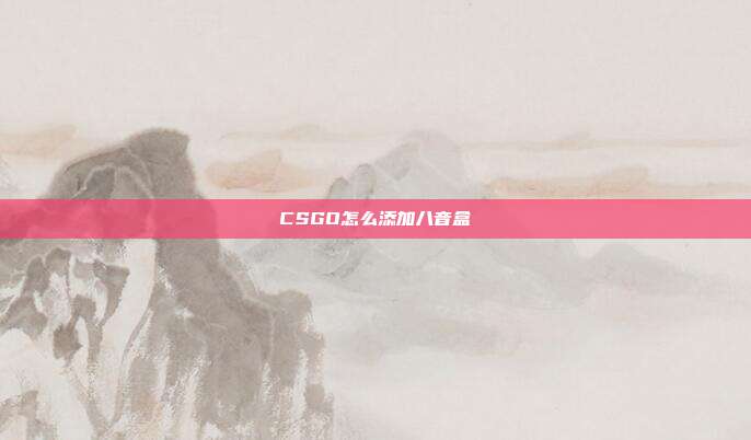 CSGO怎么添加八音盒