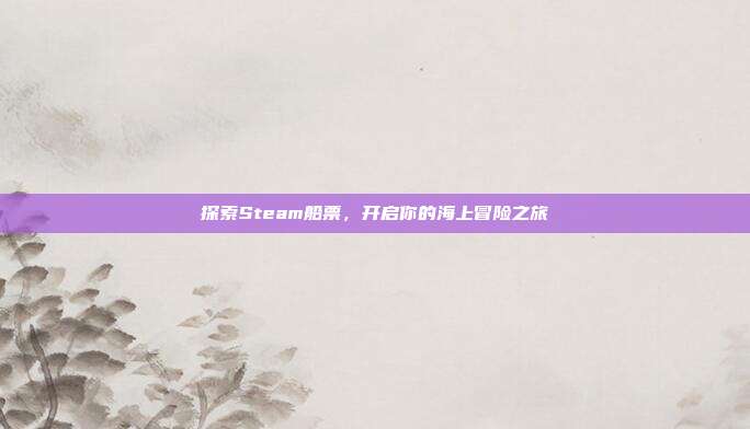 探索Steam船票,开启你的海上冒险之旅