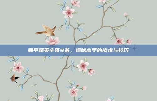 和平精英辛哥9杀,揭秘高手的战术与技巧