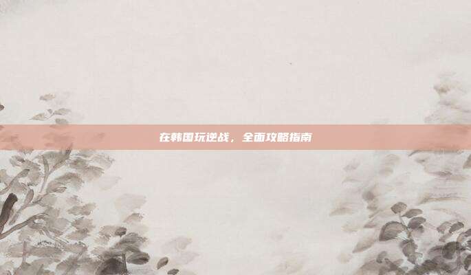 在韩国玩逆战,全面攻略指南