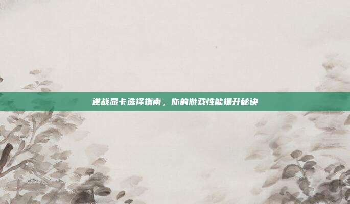 逆战显卡选择指南,你的游戏性能提升秘诀