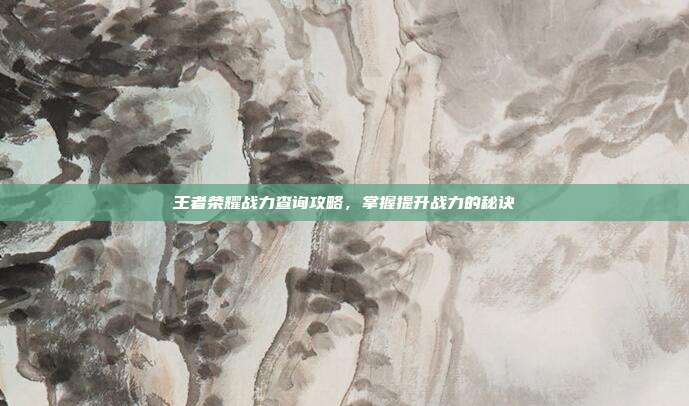 王者荣耀战力查询攻略,掌握提升战力的秘诀