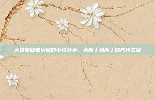 英雄联盟老玩家的心得分享,从新手到高手的成长之路